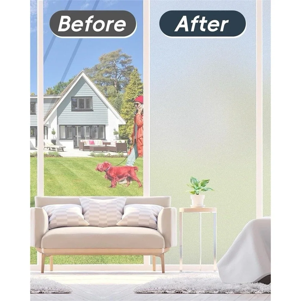 Frosted Glass Window Privacy‎ Film for Door Static Cling Tint for Home Anti-UV